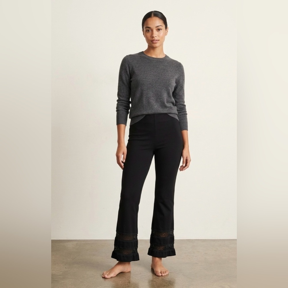 Bailey 44 Size S Black Lace-Trimmed Trousers